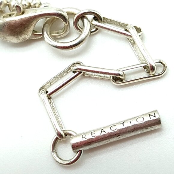 VTG Kenneth Cole Reaction Multi-Stone Y Necklace Silver-tone Beaded Style Chain - Picture 7 of 14